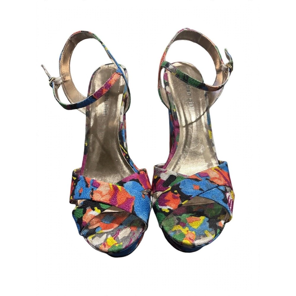 Madden Girl Evonne Wedge Sandal - Multicolor Floral - Size 10 - UK 8 EU 41 Ty